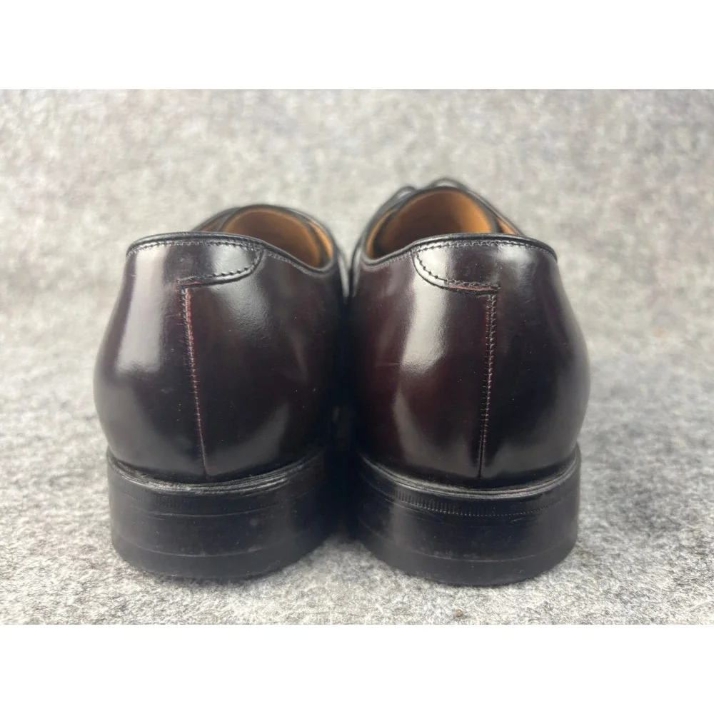 Johnston & Murphy Oxford Shoes Mens 11 Burgundy Cap Toe Leather 22-02985